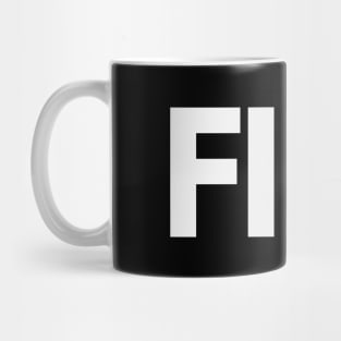 Fire artistic typography design Mug